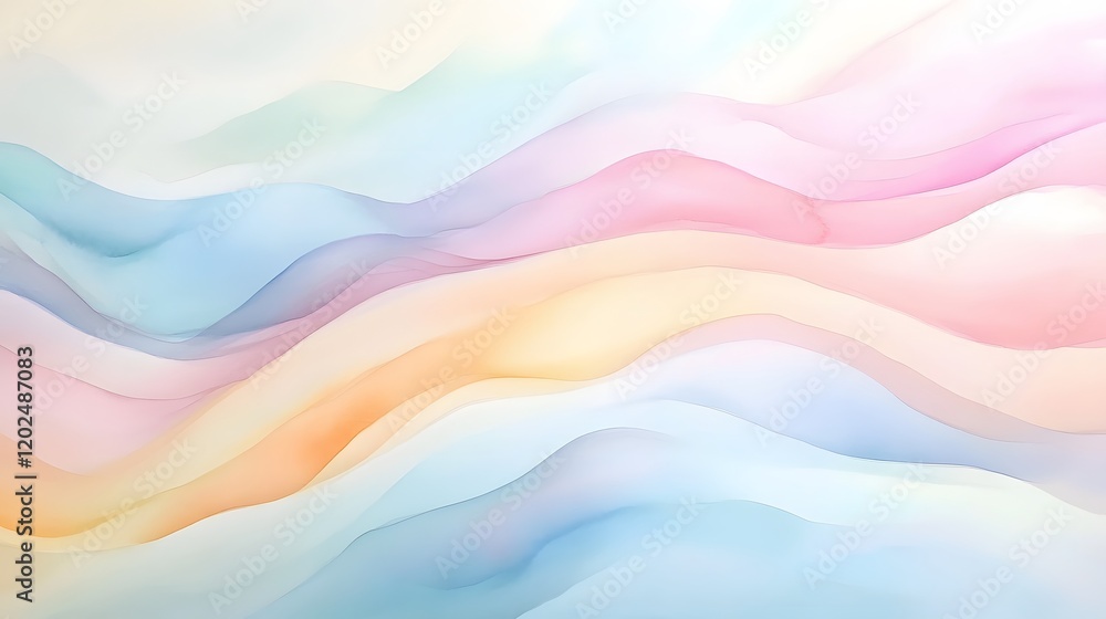 Fototapeta premium Abstract Pastel Waves Flowing Gently Across
