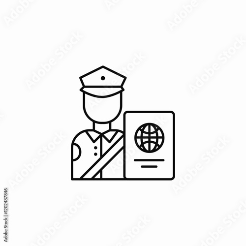 passport control icon sign vector