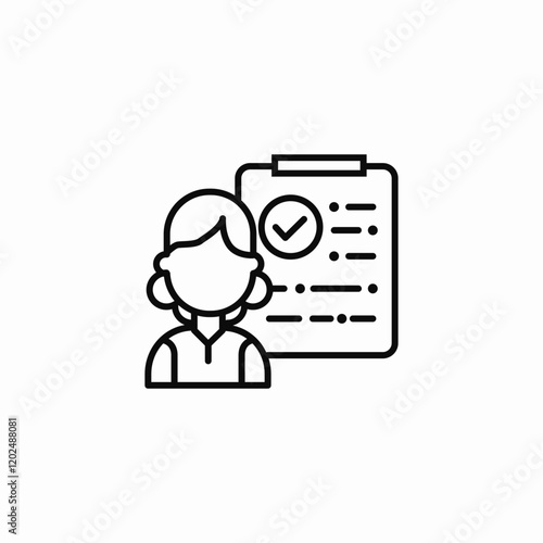 qualified female icon sign vector