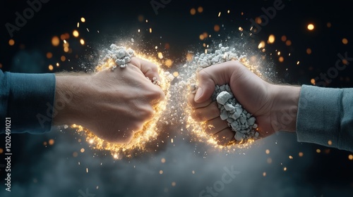 Fists collide in a symbolic confrontation between the United States and China amidst rising geopolitical tensions