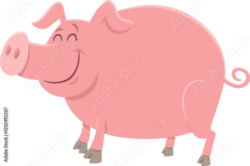 pig farm animal character cartoon illustration