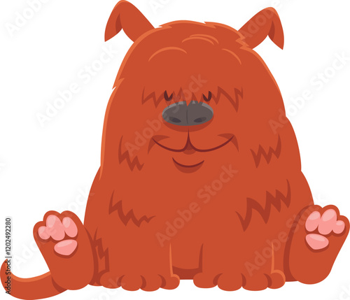 funny cartoon shaggy red dog animal character