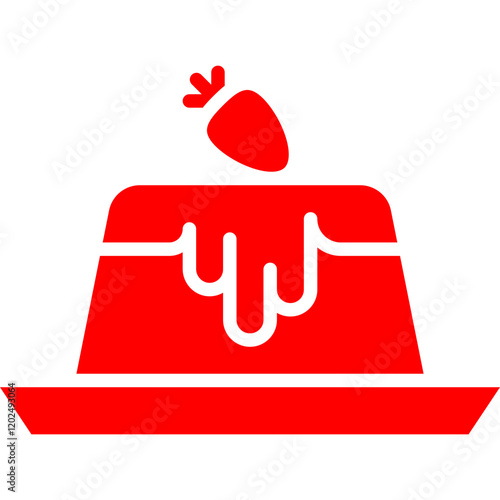 Panna Cotta icon single vector illustration