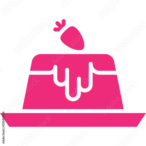Panna Cotta icon single vector illustration