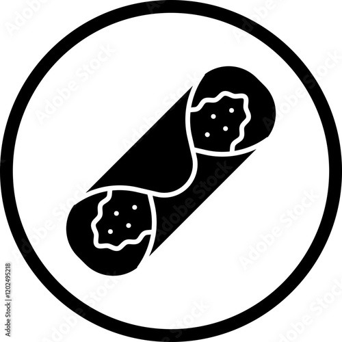 Cannoli icon single vector illustration