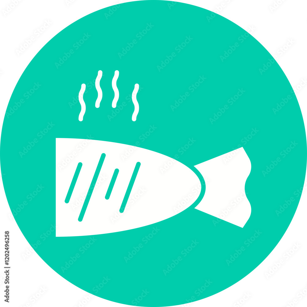 Obraz premium Grilled FIsh icon single vector illustration