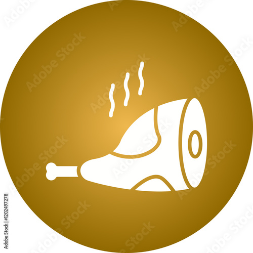 Smoked Ham icon single vector illustration