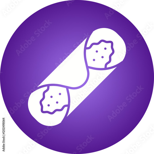 Cannoli icon single vector illustration