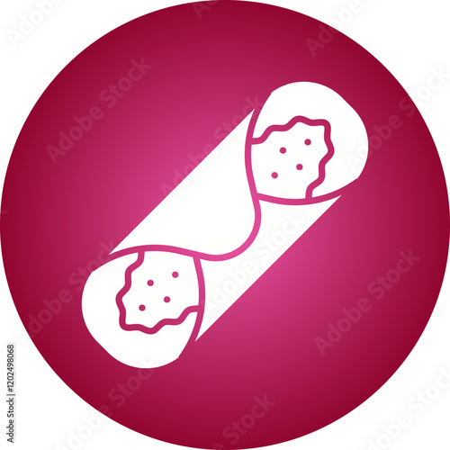 Cannoli icon single vector illustration