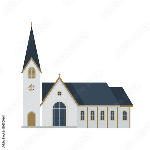 Minimalist Catholic Church Vector Illustration