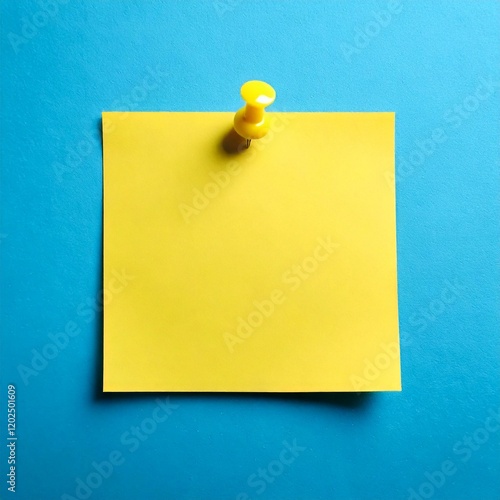 Obraz na płótnie yellow sticky note on a blue wall w salonie