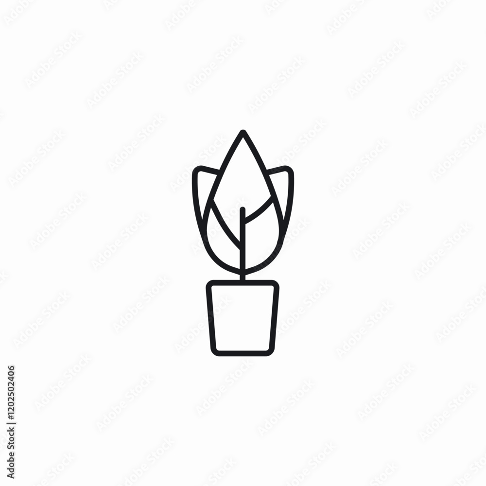 decoration plant icon sign vector decoration plant icon sign vector