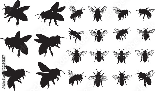 Honeybee Silhouette Set