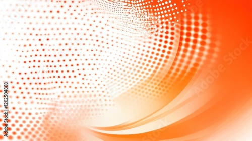 Wallpaper Mural Abstract orange and white background with halftone dots and glowing curves. Torontodigital.ca