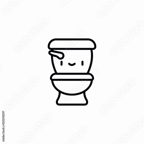 smiley toilet icon sign vector