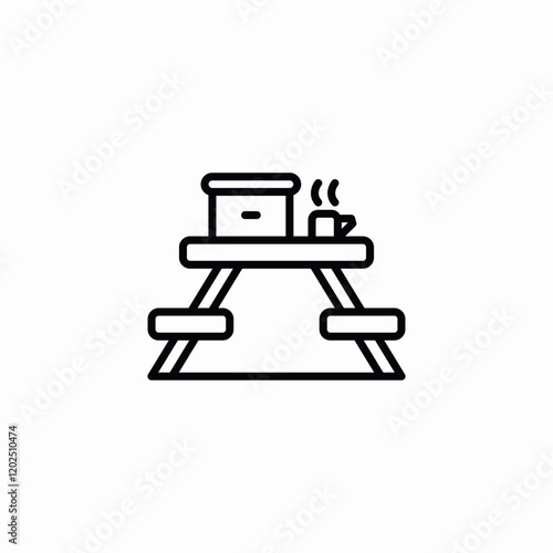 table bench icon sign vector