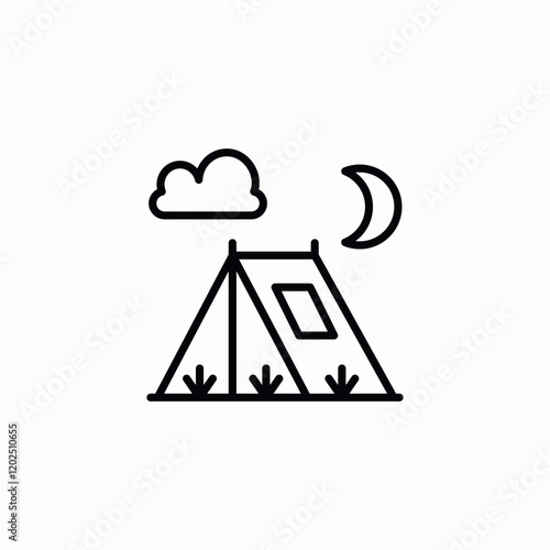 triangle camping tent icon sign vector