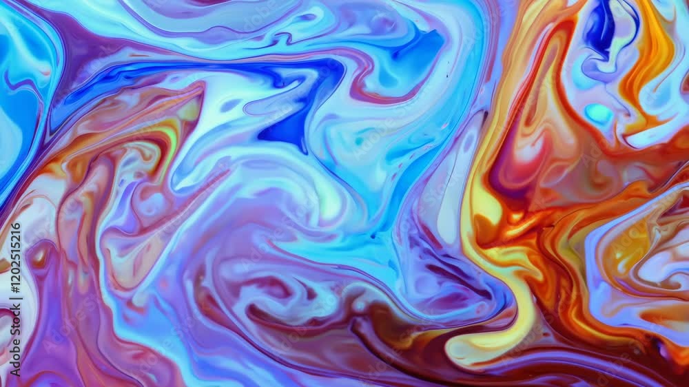 A colorful swirl of paint with blue and red colors. The blue color is the dominant color. The swirl is very long and has a lot of detail A colorful swirl of paint with blue and red colors. The blue color is the dominant color. The swirl is very long and has a lot of detail