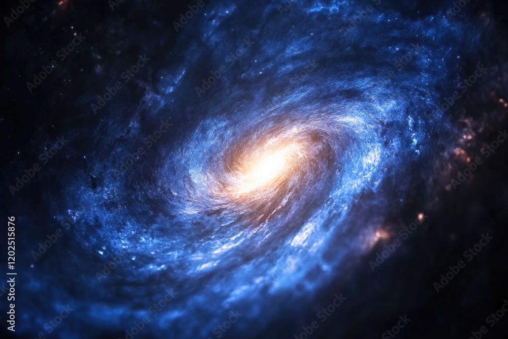 A mesmerizing spiral galaxy, swirling in shades of blue and orange, showcasing cosmic dust and stellar formations. A mesmerizing spiral galaxy, swirling in shades of blue and orange, showcasing cosmic dust and stellar formations.
