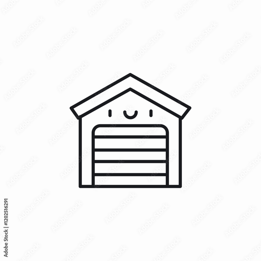 smiley garage icon sign vector smiley garage icon sign vector