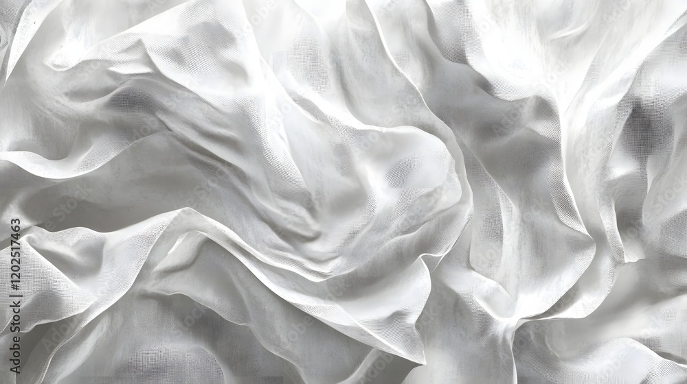 Obraz premium Draped White Fabric Abstract Texture Design