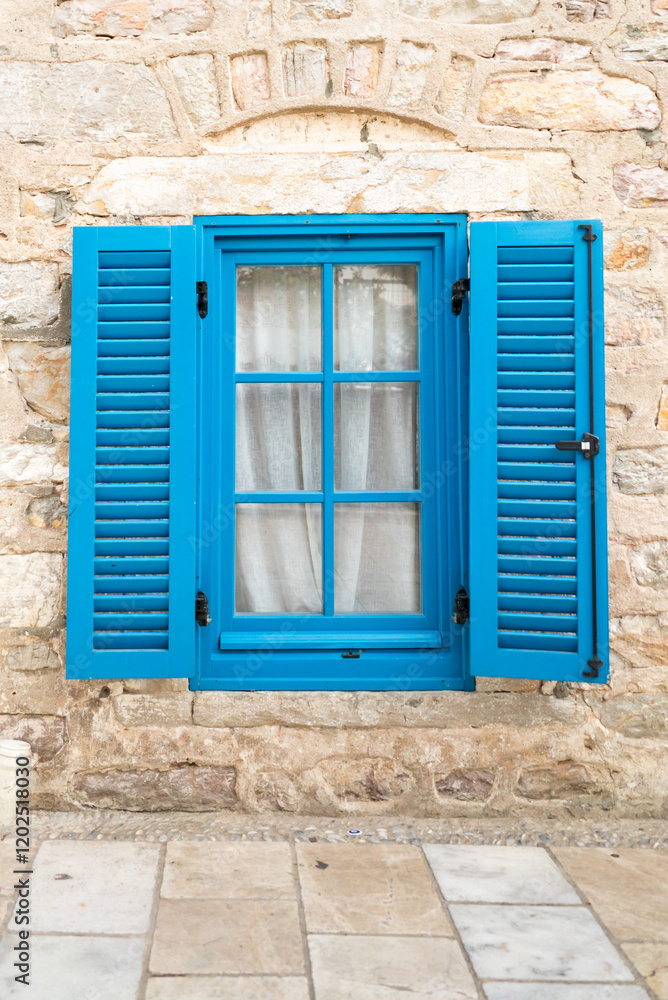 Fototapeta premium blue vintage window