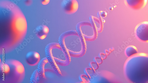 Glowing Helix Structure Surrounded by Light