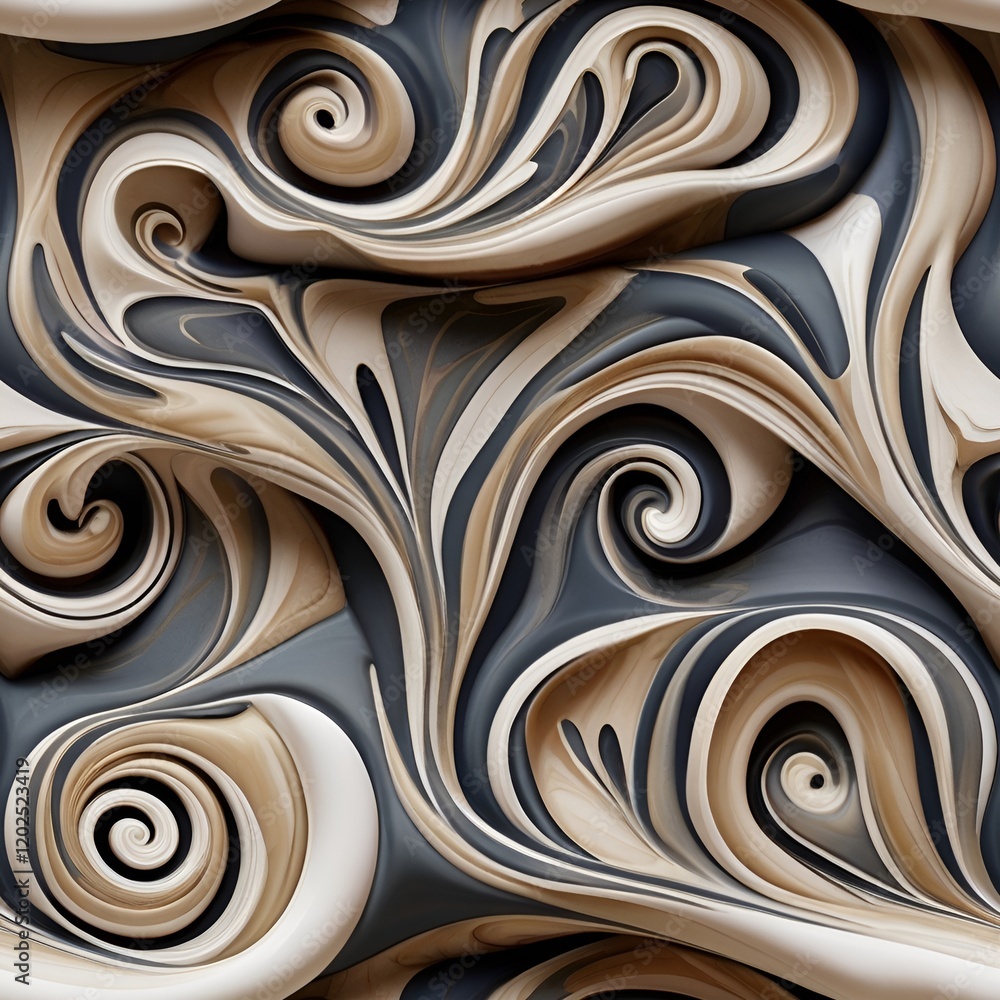 Swirling seamless pattern with golden accents Swirling seamless pattern with golden accents