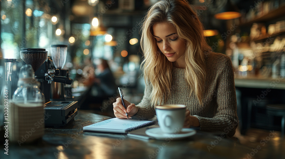A person writing notes in a planner with a coffee nearby, modern setting, blurred background, and empty caption space, symbolizing organization, focus, and productivity amidst daily chaos
A person writing notes in a planner with a coffee nearby, modern setting, blurred background, and empty caption space, symbolizing organization, focus, and productivity amidst daily chaos