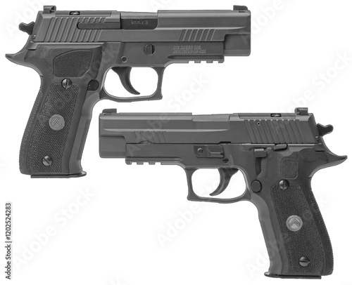 P226 semi-automatic pistol vector on transparent background