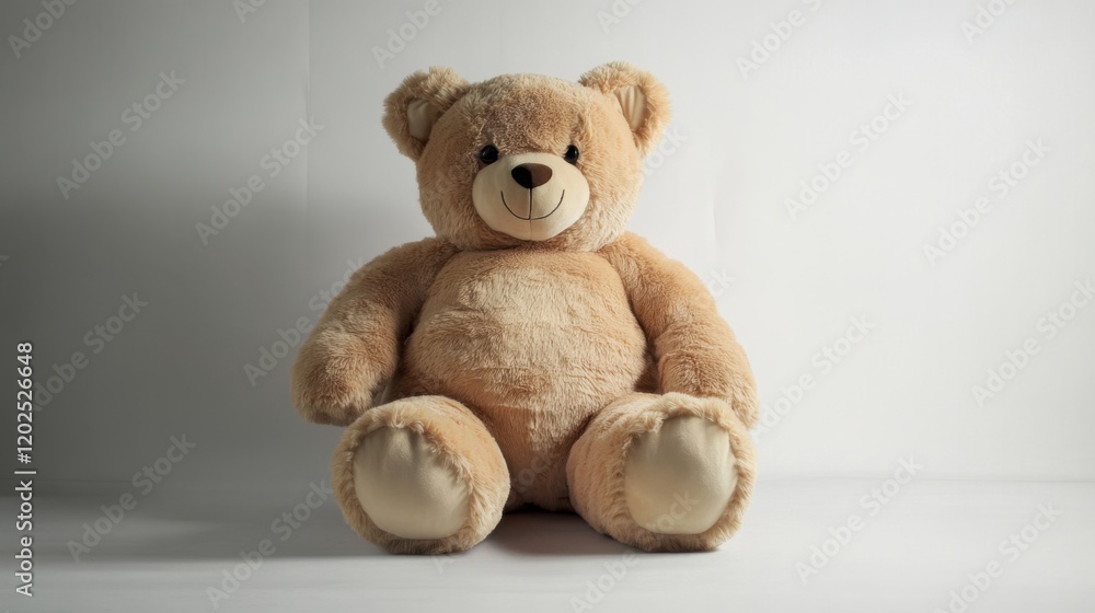 Obraz premium Cute plush teddy bear on white background