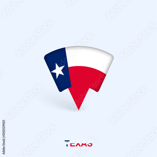 Free Download Texas Flag Map Pointer Design with Shadow. - GFXLoad