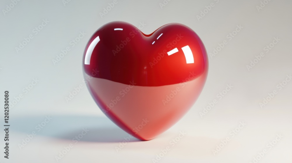 Glossy red heart on white background Glossy red heart on white background