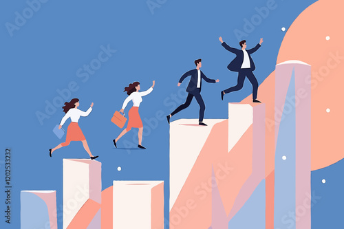 Growth assistance, support or help to success, growing business, career path or leadership helping employee achievement, manager support concept, businessman hand help people climb growth graph.