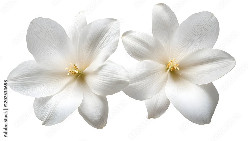 Naklejka premium two white flower isolated on transparent background cutout