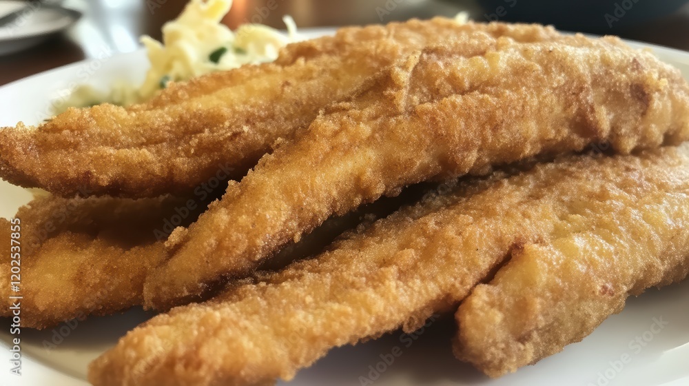 Classic fish and chips featuring crispy golden batter, tender fish, and crunchy fries for a comforting and flavorful dish. Classic fish and chips featuring crispy golden batter, tender fish, and crunchy fries for a comforting and flavorful dish.
