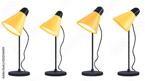 Modern Table Lamps Collection on Transparent Background Generative AI