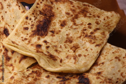 Msemen Close Up, Traditional Moroccan Flatbread photo