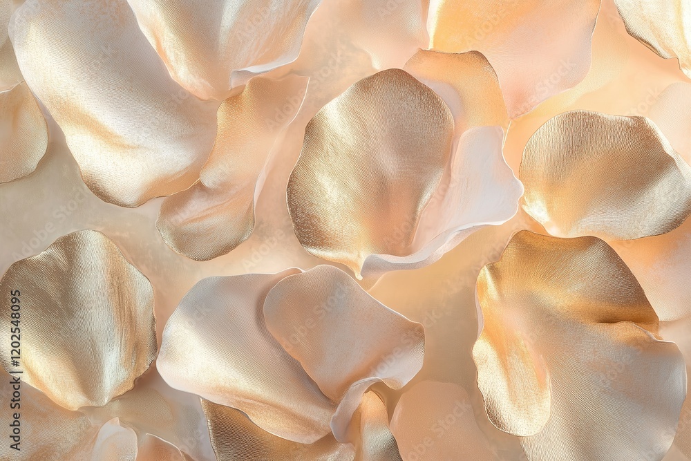 Abstract Rose Petal Wallpaper in Metallic Champagne and Rose Gold with Elegant Textured Design Abstract Rose Petal Wallpaper in Metallic Champagne and Rose Gold with Elegant Textured Design