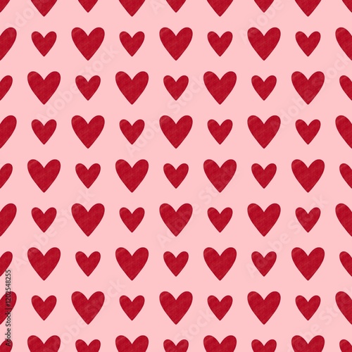 Valentine hearts seamless 14 February love pattern for wrapping paper
