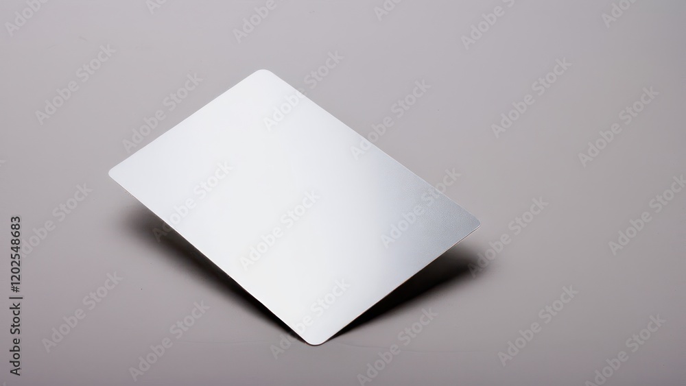 Metallic card mockup angled on a neutral background, ideal for branding designs. Metallic card mockup angled on a neutral background, ideal for branding designs.