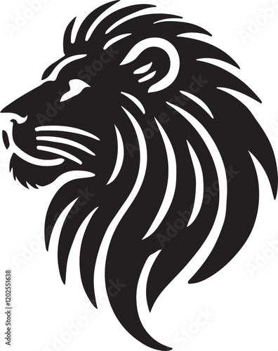 Wallpaper Mural Lion icon silhouette vector with white background Torontodigital.ca