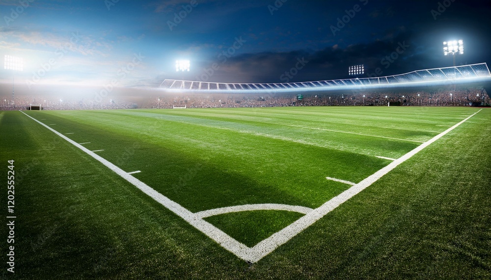Obraz premium Close up low angle of a turf sports field