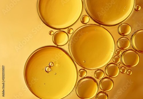 Cooking oil, cooking background, yellow oil drops and water kitchen