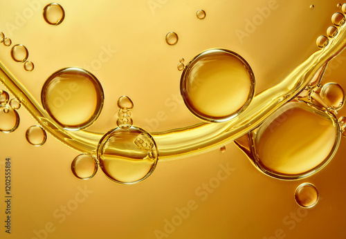 Cooking oil, cooking background, yellow oil drops and water kitchen