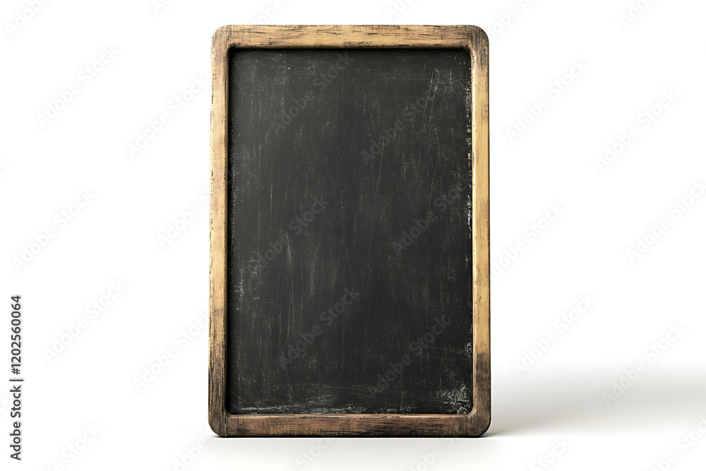 Fototapeta premium Vertical blank blackboard isolated on a white background