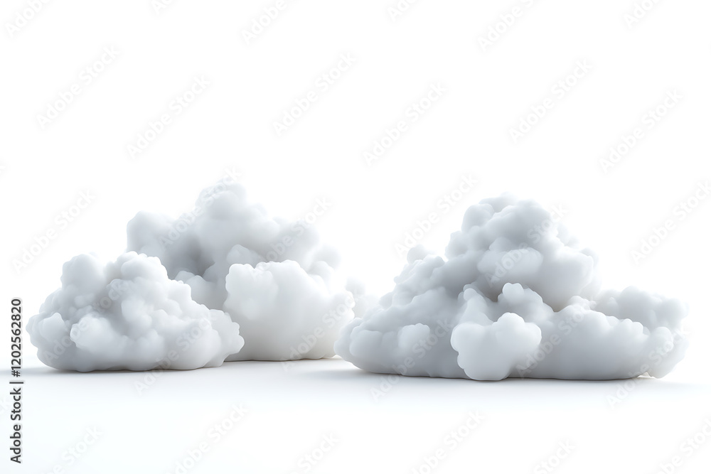 White clouds isolated on a white background White clouds isolated on a white background