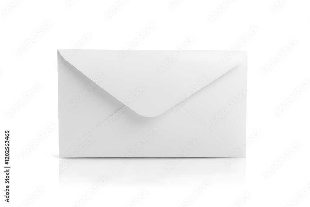 White postal envelope isolated on a white background White postal envelope isolated on a white background