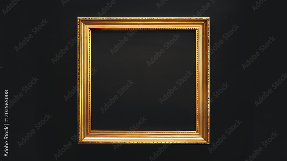 Elegant Gold Frame on Black Background Elegant Gold Frame on Black Background