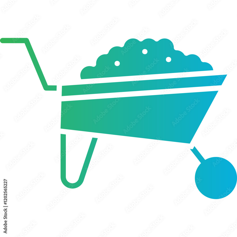 Wheelbarrow icon single vector illustration